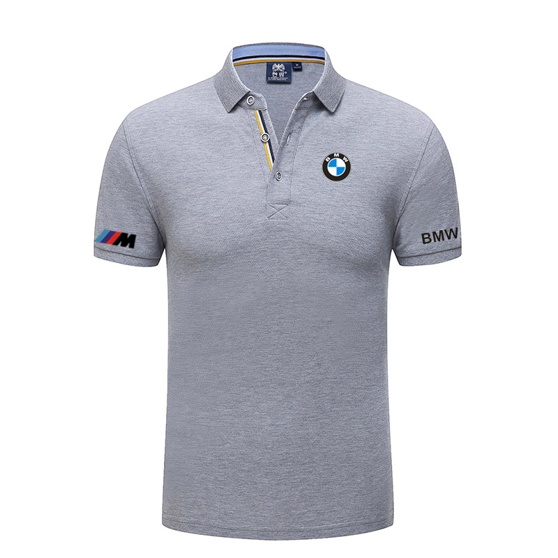 2022 Polo BMW M Power Homme Coton avec Liseré Tricolore au Col et Aux Manches